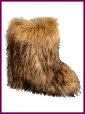 Faux Fur Knee High Snow Boots Furry Winter Warm Flat Heel